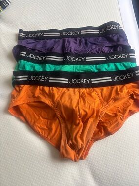 Jockey Briefs 3-Pack in Orange, Teal, and Purple